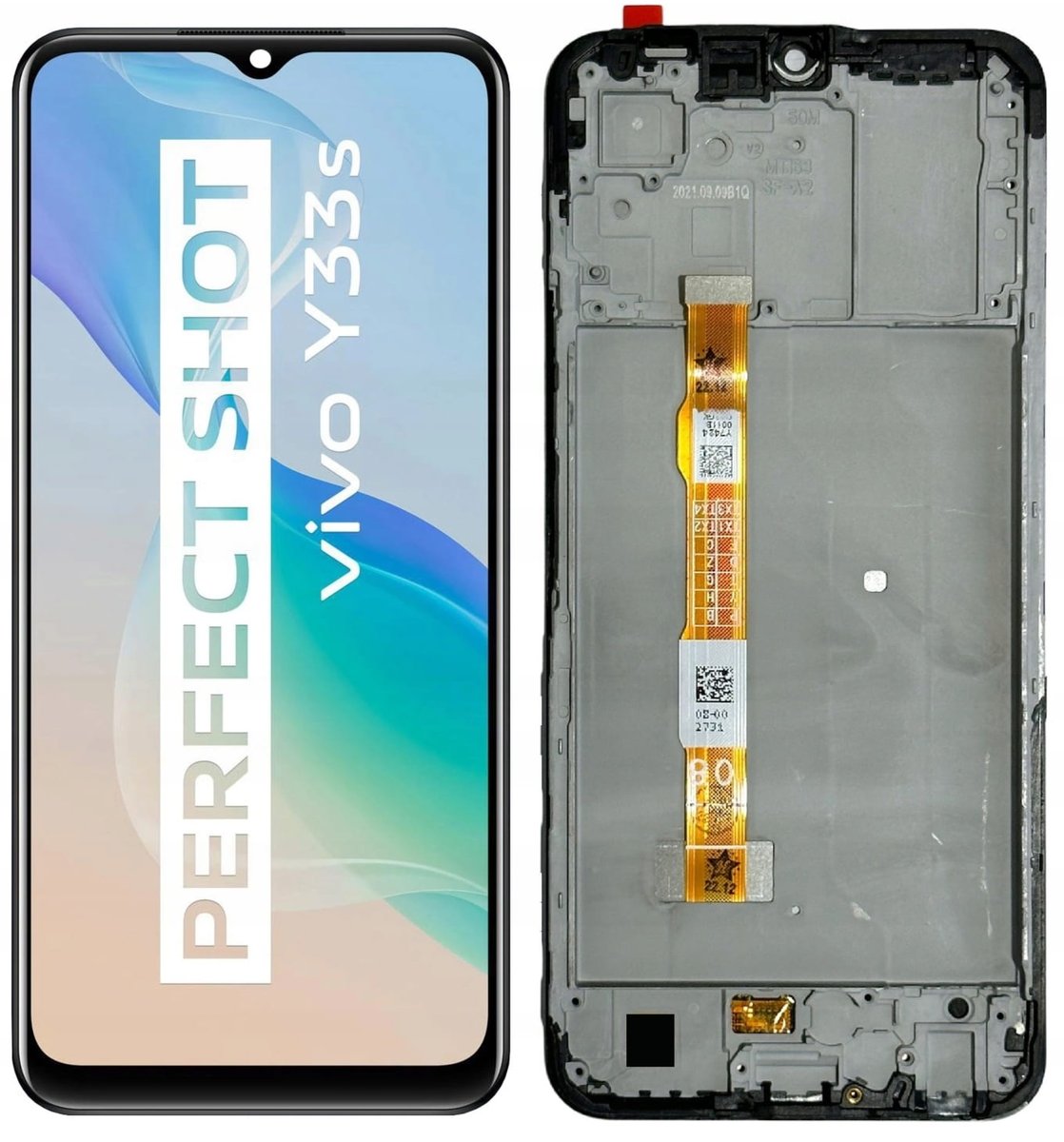 Oryginalny wyświetlacz LCD + ekran dotykowy VIVO Y33s V2109 (Regenerowany) Ramka Czarny