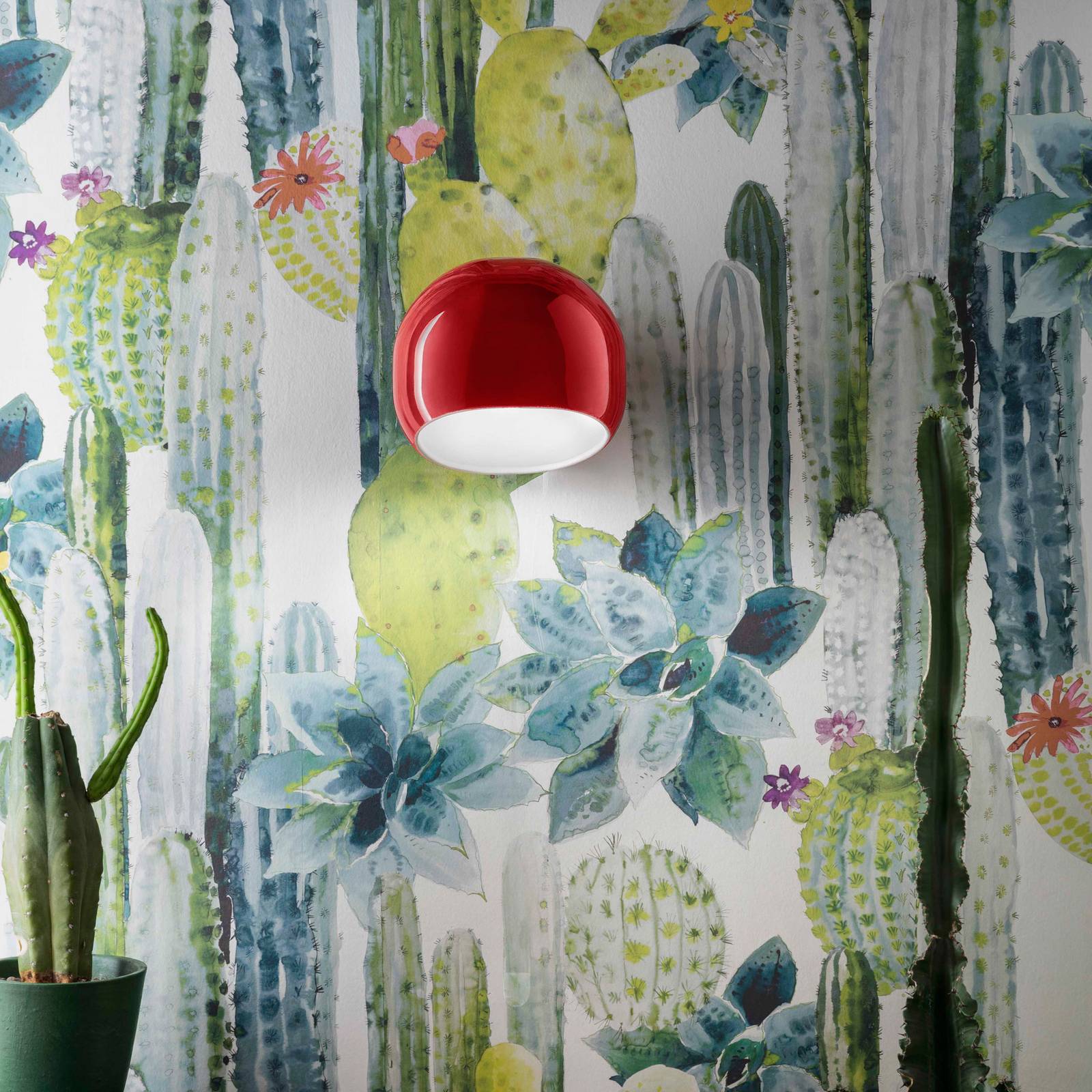 Ferroluce Ceramiczny kinkiet Ayrton, czerwony