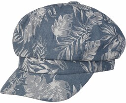 Czapka Newsboy Allover Leaves by Lipodo, denim, S (55-56 cm)