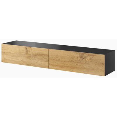 Cama MEBLE MEBLE Szafka RTV VIGO '180' 30/180/40 czarny/dąb wotan