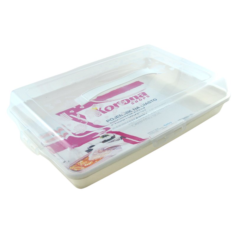 Pojemnik na ciasto z pokrywą biały 43x29x11,5 cm