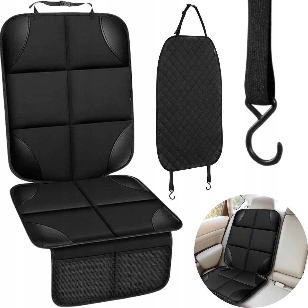 ZESTAW MATA ochronna POD FOTELIK + OSŁONA OCHRANIACZ oparcia FOTELA 1+1