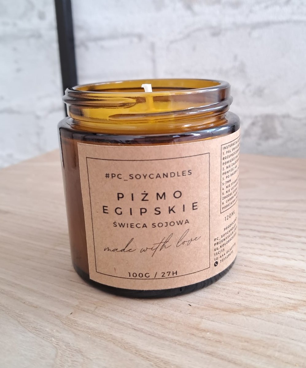 Świeca Sojowa Zapachowa Piżmo Egipskie 120ml 27h
