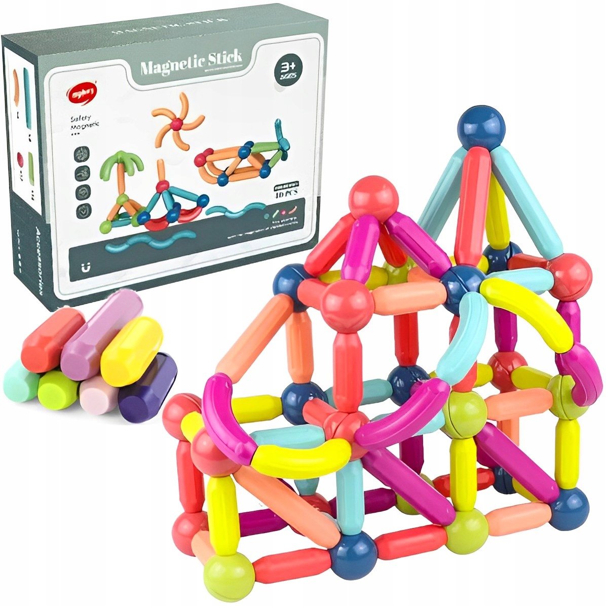 Klocki Magnetyczne Konstrukcyjne Edukacyjne Sticks 40 EL.