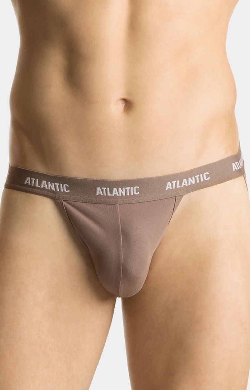 Slipy męskie beżowe Jockstrap MP-1571, Kolor beżowy, Rozmiar XL, ATLANTIC - Intymna