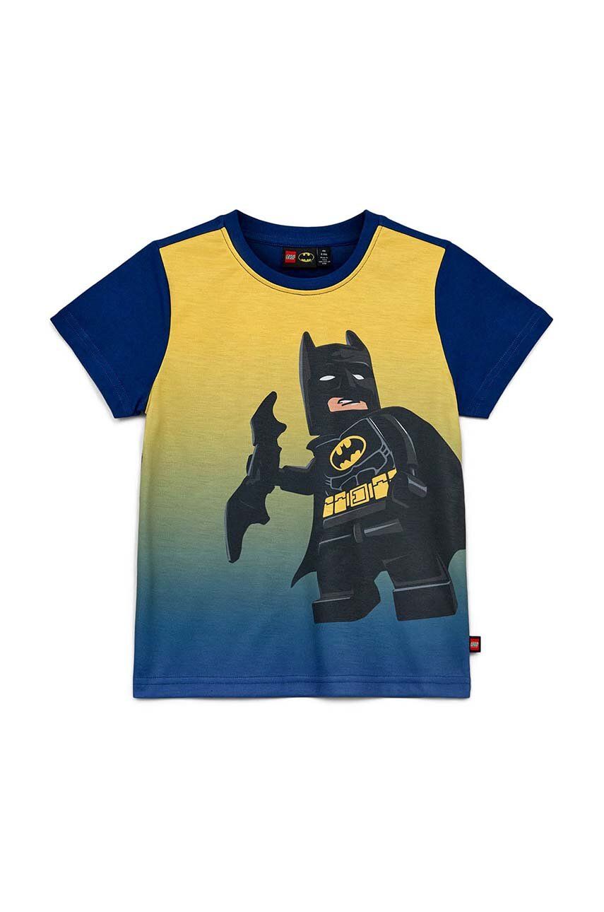 Lego t-shirt bawełniany dziecięcy kolor żółty z nadrukiem