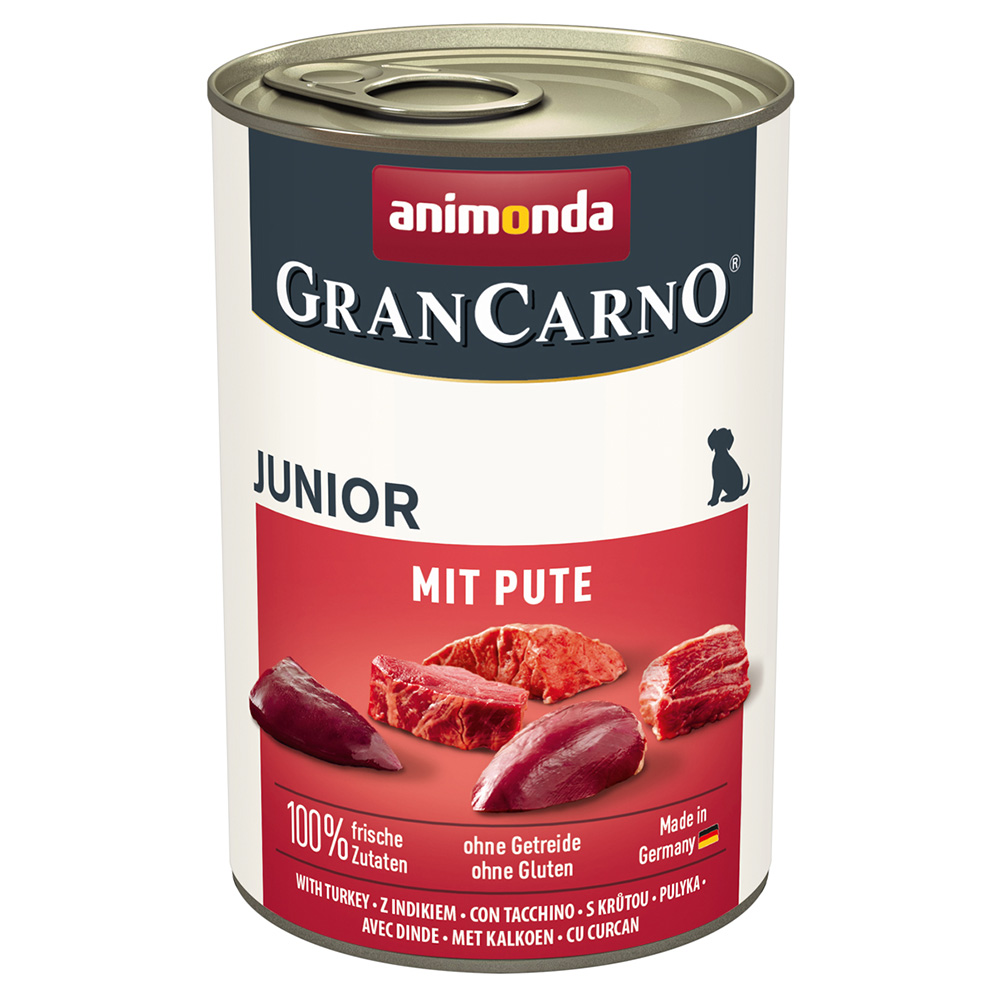 Pakiet Animonda GranCarno Original, 12 x 400 g - Junior: Indyk