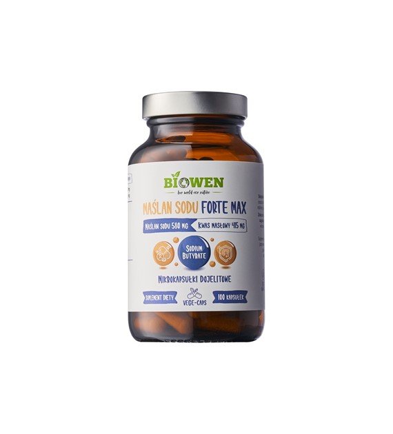Biowen, Suplement diety, Maślan Sodu 580 Mg + 415 Mg Kwasu Masłowego Zdrowe Jelita, 100 Kaps.