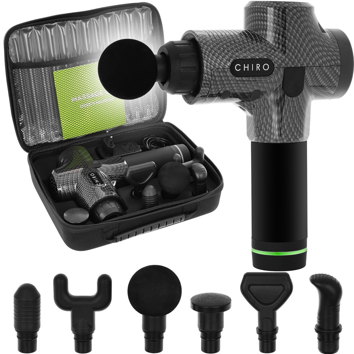 PISTOLET DO MASAŻU PROFESJONALNY MASAŻER DO PLECÓW CIAŁA MASSAGE GUN CHIRO