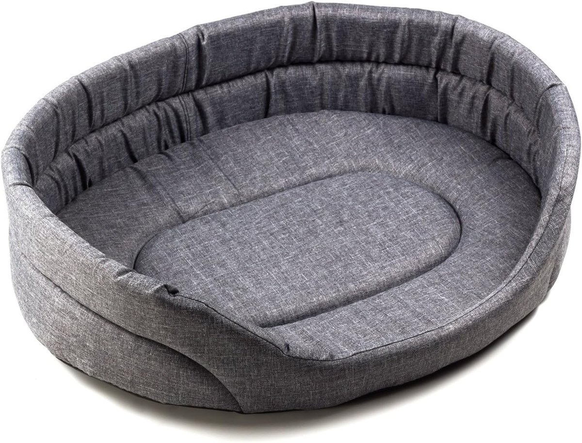 Legowisko dla psa kota Mata dla Psa Materac Posłanie Szare Len 61x53 R4