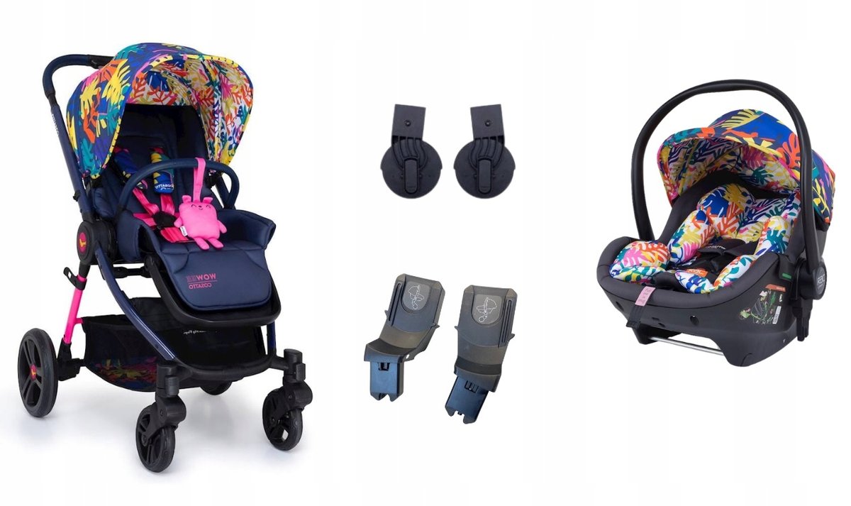 Spacerówka + Fotelik samochodowy + Adaptery Cosatto Wowee - Club Tropicana.