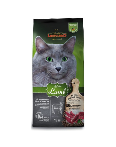 LEONARDO Adult Lamb & Rice karma z jagnięciną dla dorosłych kotów 15 kg -