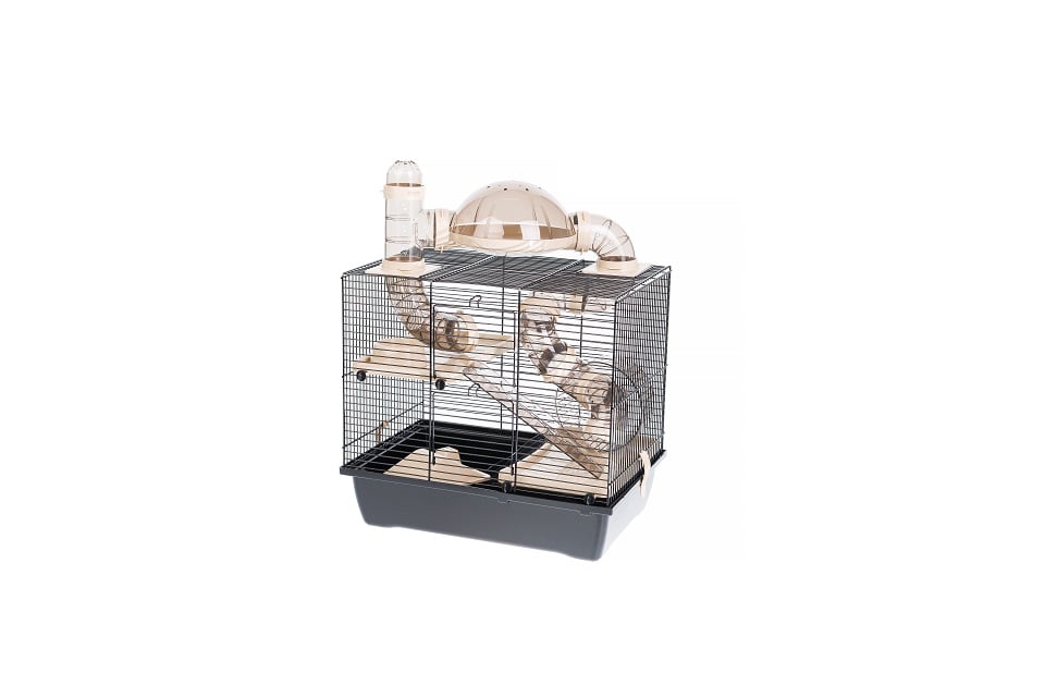 INTERZOO Rocky + Taras Klatka dla chomików 42 cm beżowa