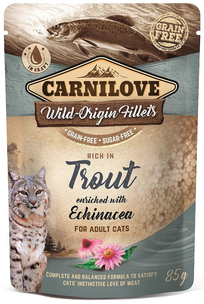 CARNILOVE Trout & Echinacea 24 x 85 g mokra karma dla kota pstrąg i jeżówka