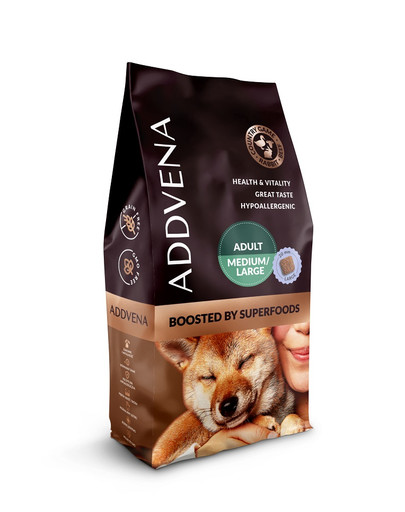 ADDVENA Boosted by Superfoods Adult medium&large 10kg dla psów ras średnich i dużych -