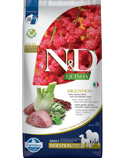 FARMINA N&D Quinoa Dog Adult Medium&Maxi Digestion Lamb & Fennel 7 kg -