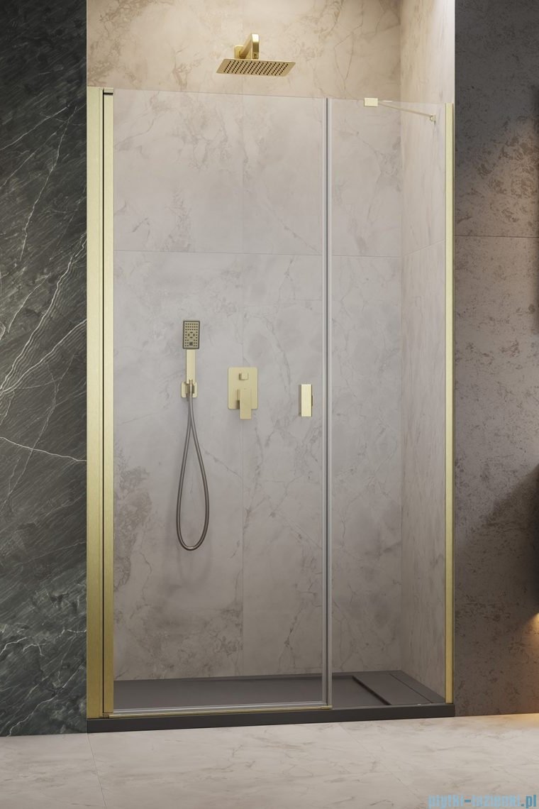 Radaway Nes Dws Brushed Gold drzwi wnękowe 110cm lewe szczotkowane złoto 10028110-99-01L