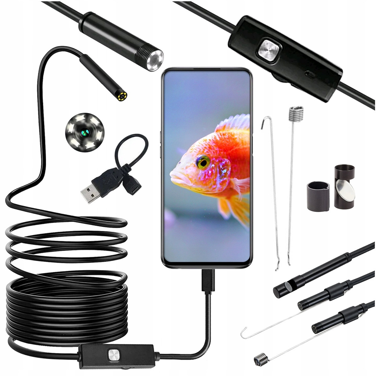 Endoskop kamera inspekcyjna USB-C 5m LED Android 3w1