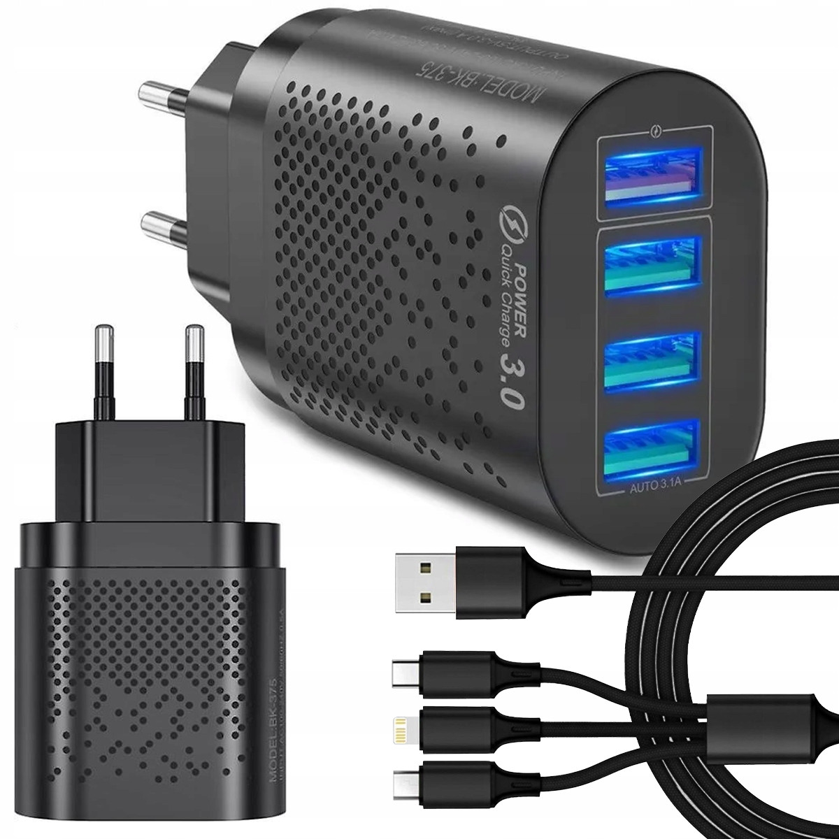 SZYBKA ŁADOWARKA SIECIOWA DO TELEFONU QC 3.0 48W