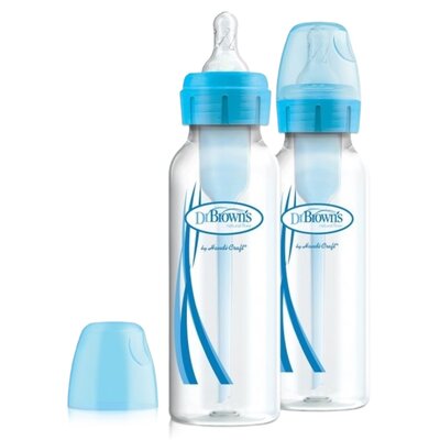 Dr Browns HANDI-CRAFT butelka antykolkowa standardowa OPTIONS wąska szyjka 2 x 250 ml duopack niebieska