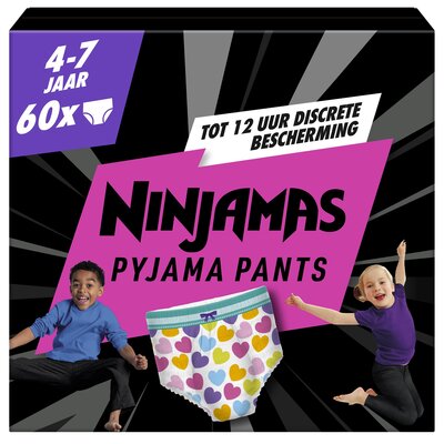 Pampers Ninjamas Dziewczynka Pieluchomajtki, 60 par pieluchomajtek 7 lat