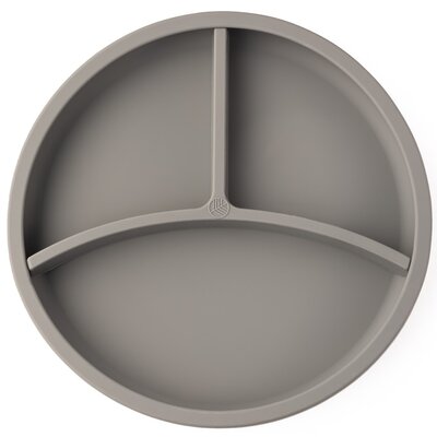 ECORASCALS Talerzyk 2 w 1 trójdzielny silikonowy SILVER z przyssawką