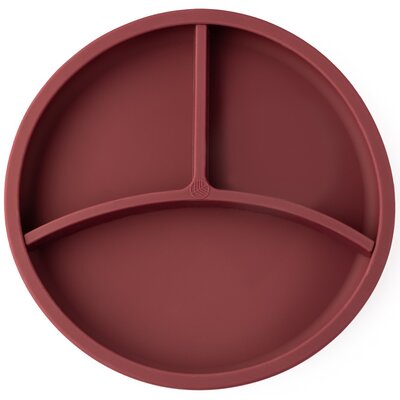 ECORASCALS Talerzyk 3 w 1 silikonowy BURGUNDY z przyssawką