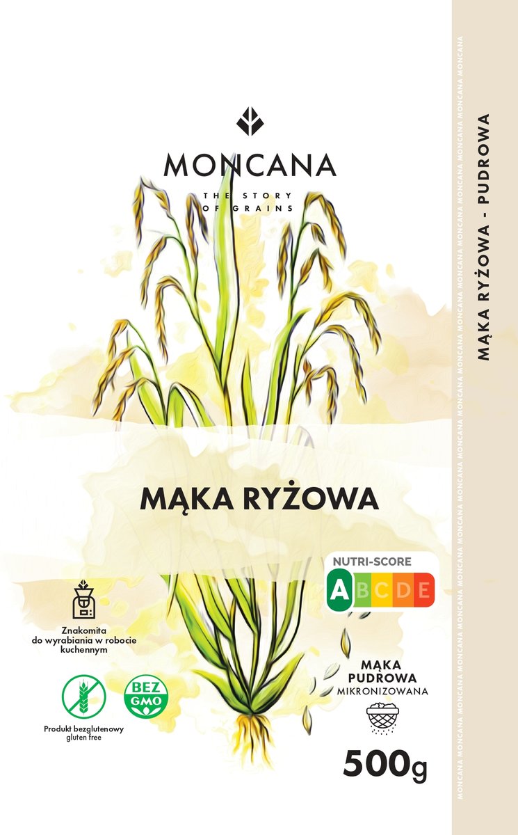Moncana Bezglutenowa pudrowa mąka ryżowa 500 g