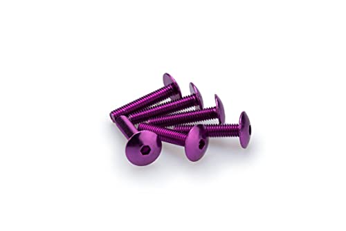 Puig 3995L Blister 6 Śruby, M6, 30 mm, Kolor Fioletowy