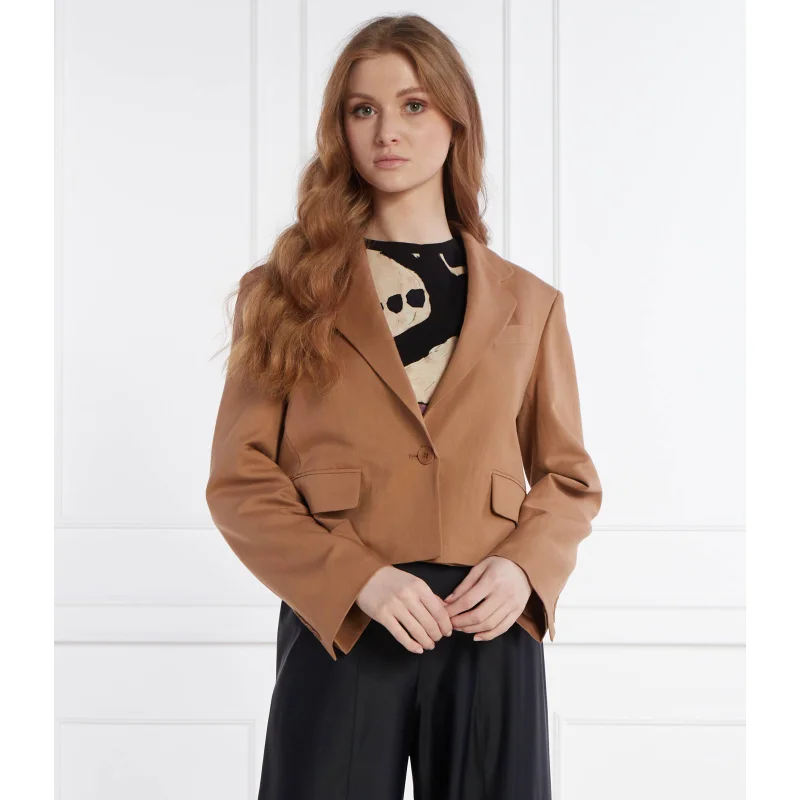 Weekend MaxMara Żakiet | Regular Fit | z dodatkiem lnu