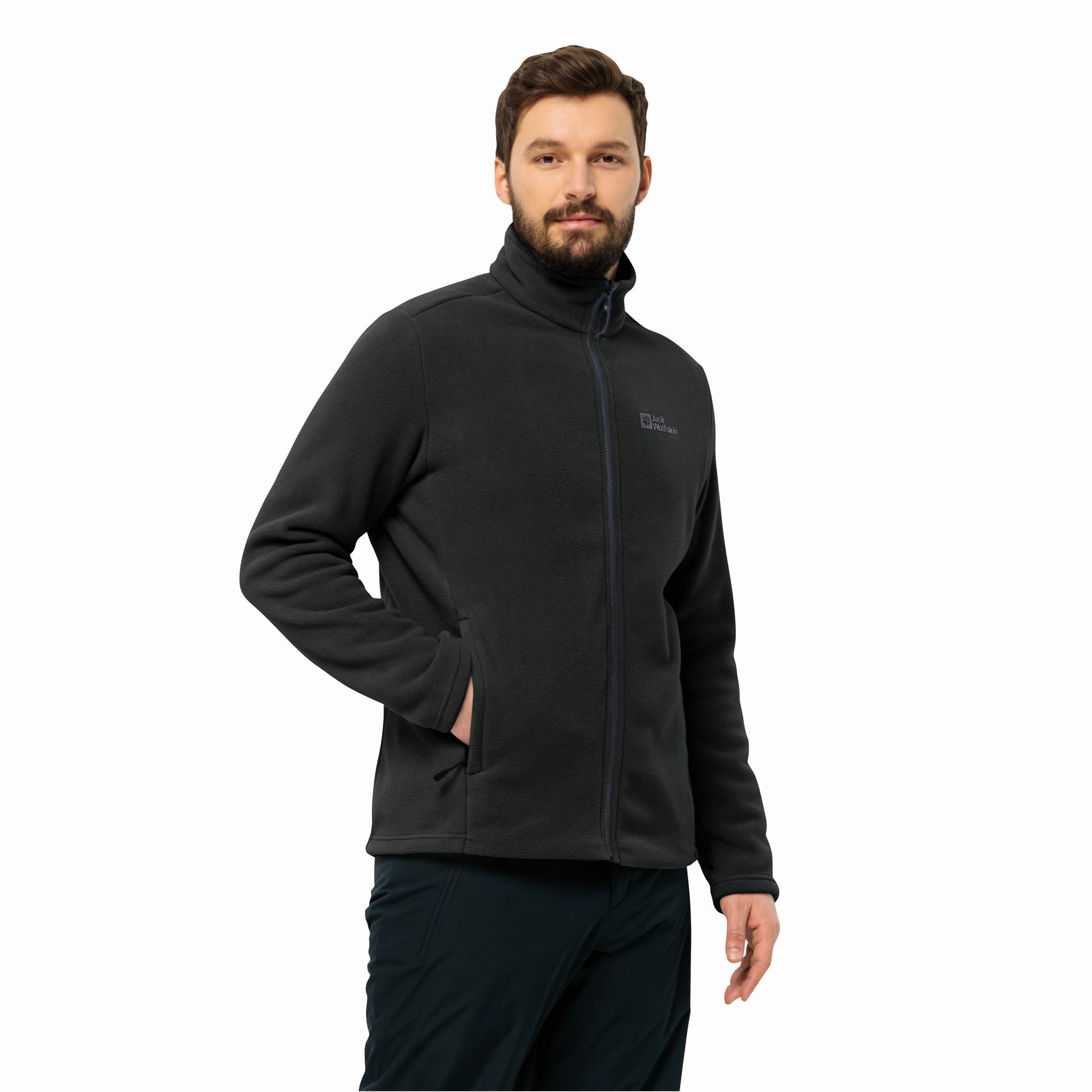 Dziecięca kurtka polarowa Jack Wolfskin WINTERSTEIN FZ M black - M