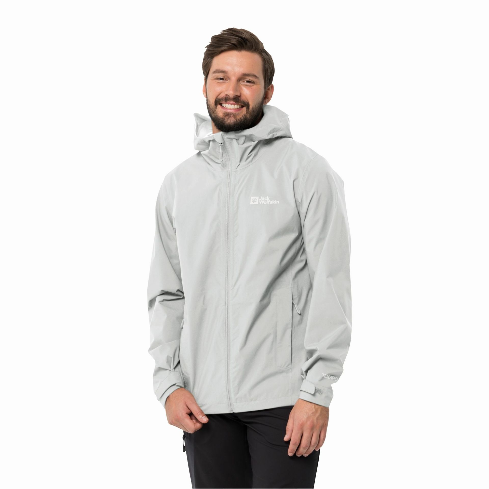 Męska kurtka przeciwdeszczowa Jack Wolfskin ELSBERG 2.5L JKT M cool grey - S