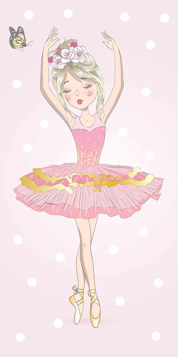 Ręcznik Plażowy 70X140 Ballerina Różowy Bawełniany Dziecięcy August 23
