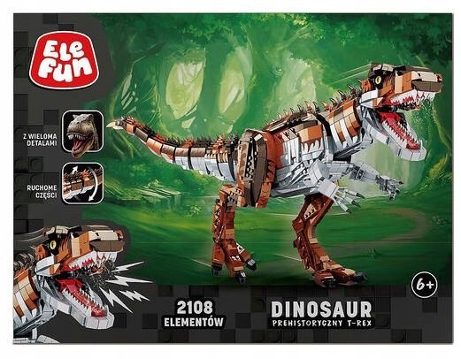 KLOCKI ELEFUN DINOZAUR T-REX zestaw 2108 ELEMENTÓW XXL prezent