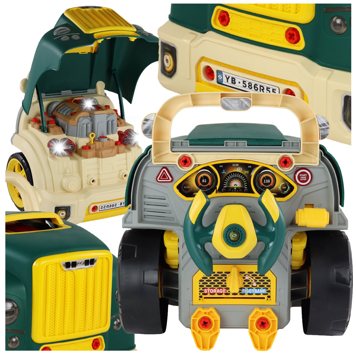 Zestaw Ciężarówka Auto Silnik do Rozkręcania dla Dzieci - Zabawka MechaniKa Z551G