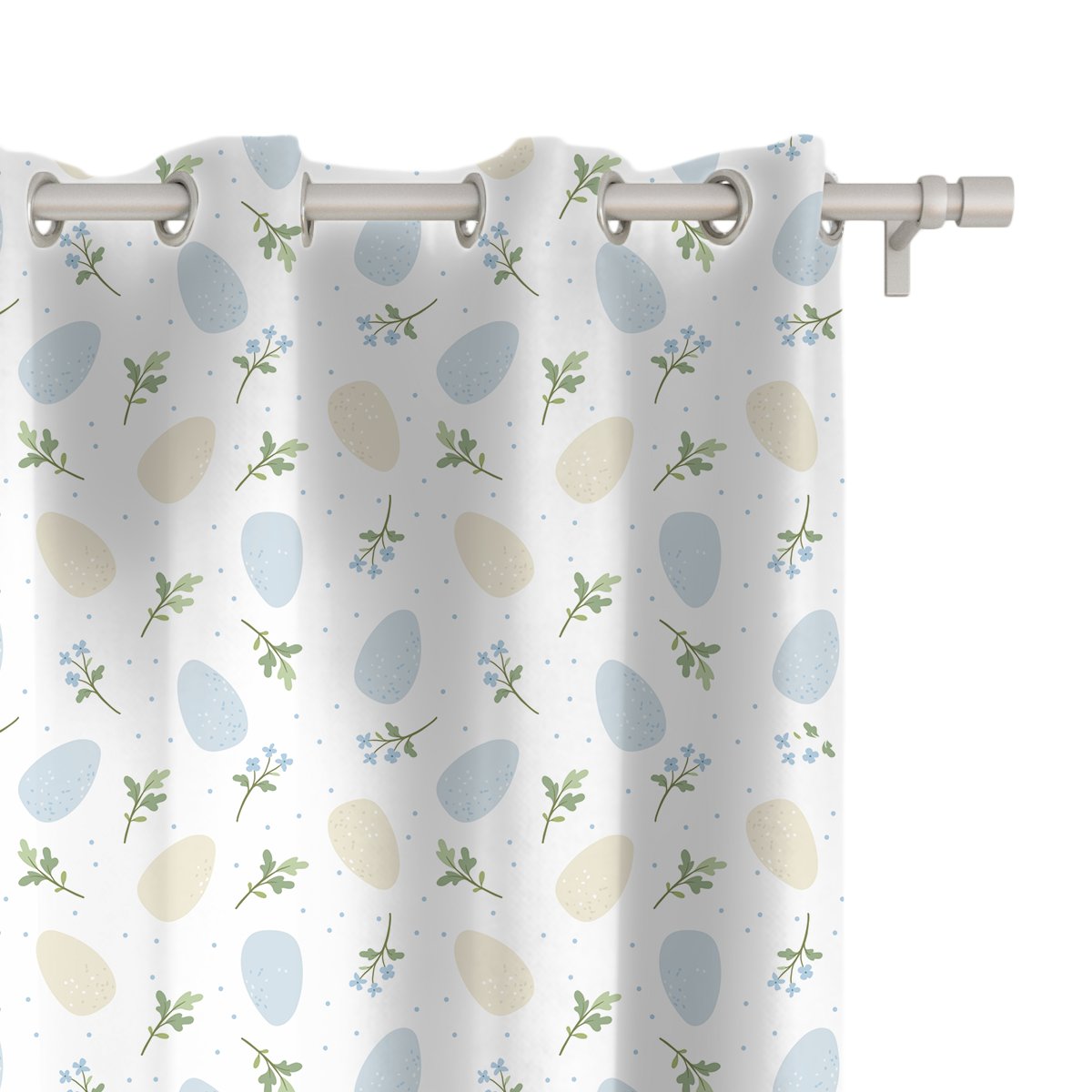 Zasłona EASTER wzór EA13 | błękitne pisanki 150 x 200 cm tkanina zaciemniająca