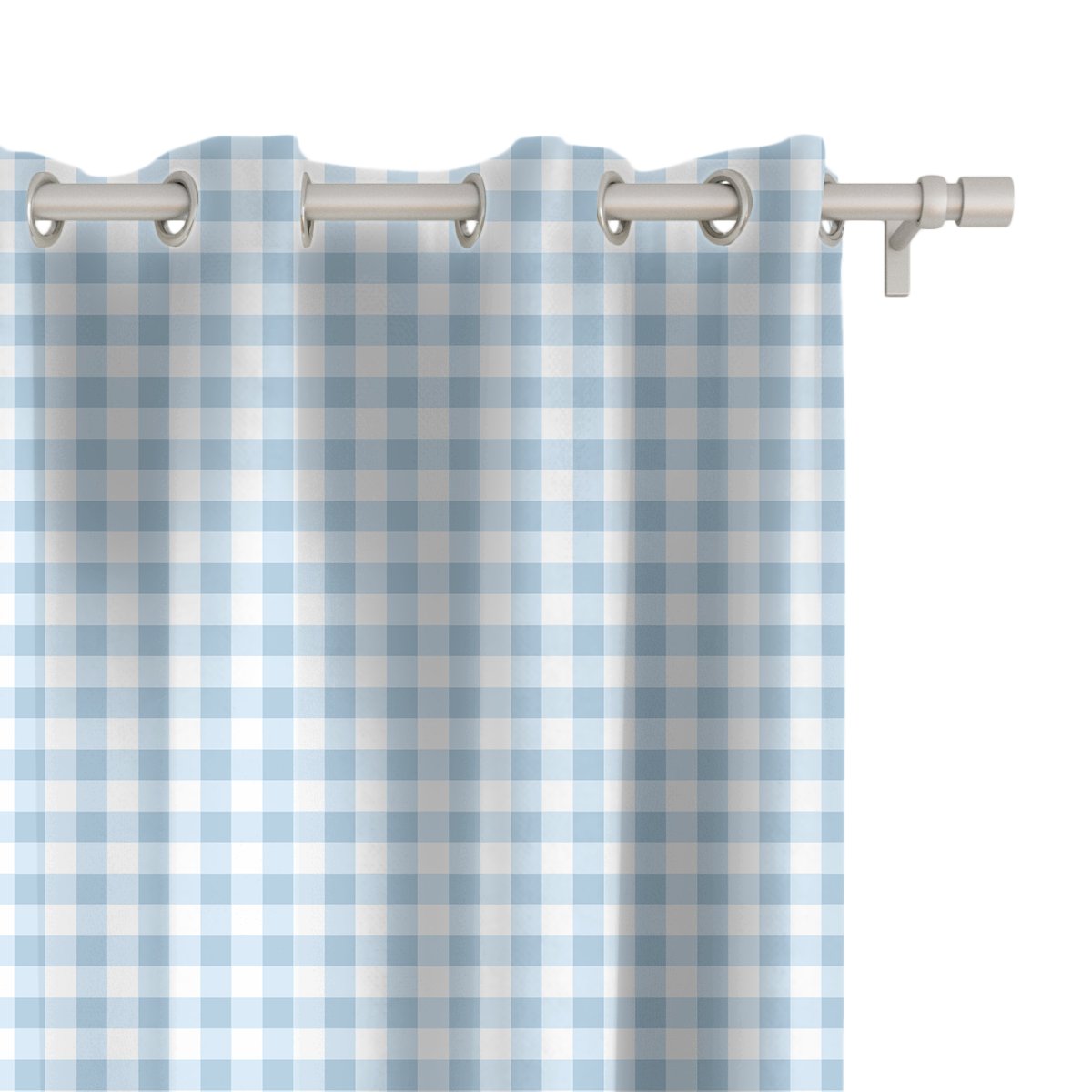 Zasłona EASTER wzór EA03 | błękitna kratka 150 x 150 cm tkanina zaciemniająca