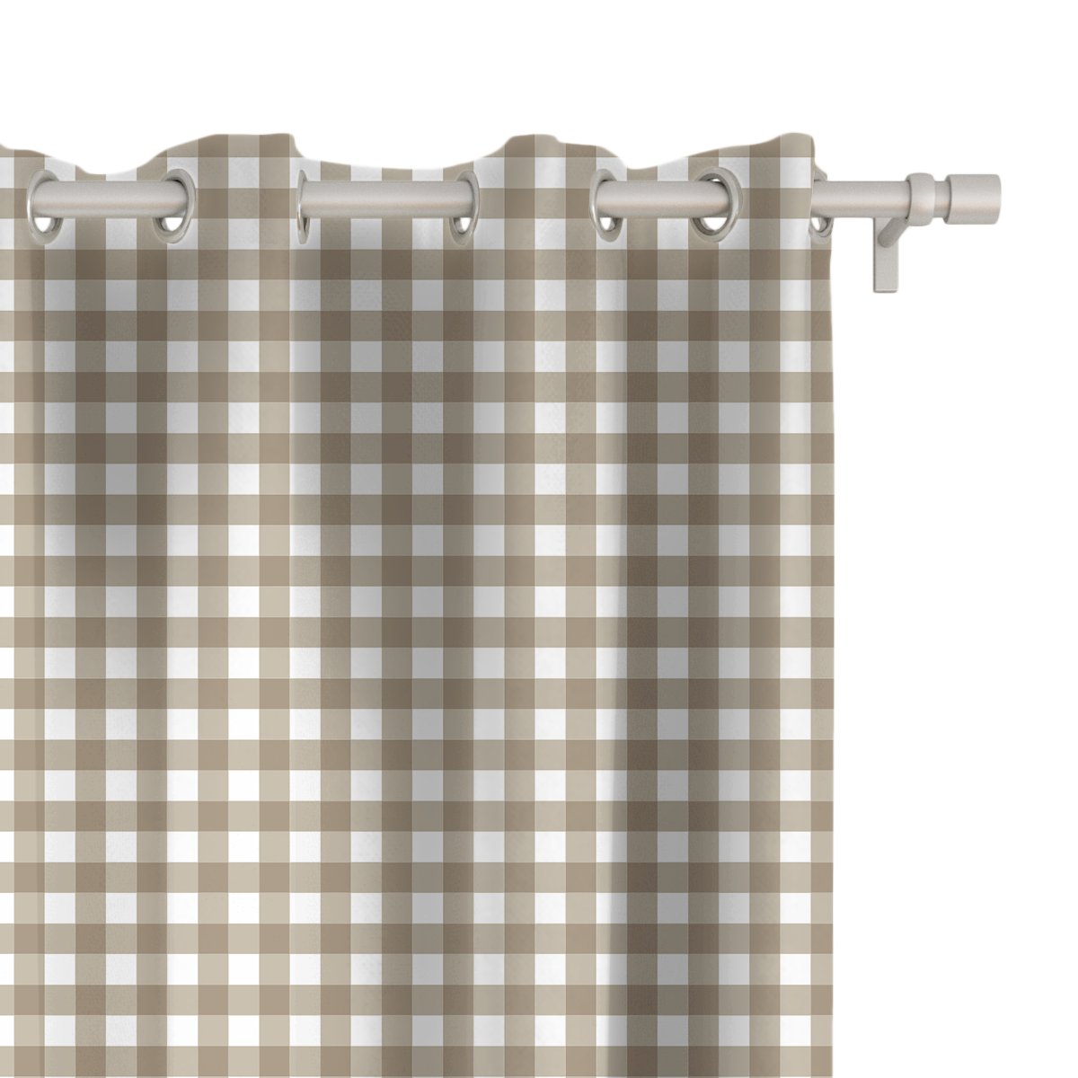 Zasłona EASTER wzór EA04 piaskowa kratka 150 x 260 cm tkanina standard