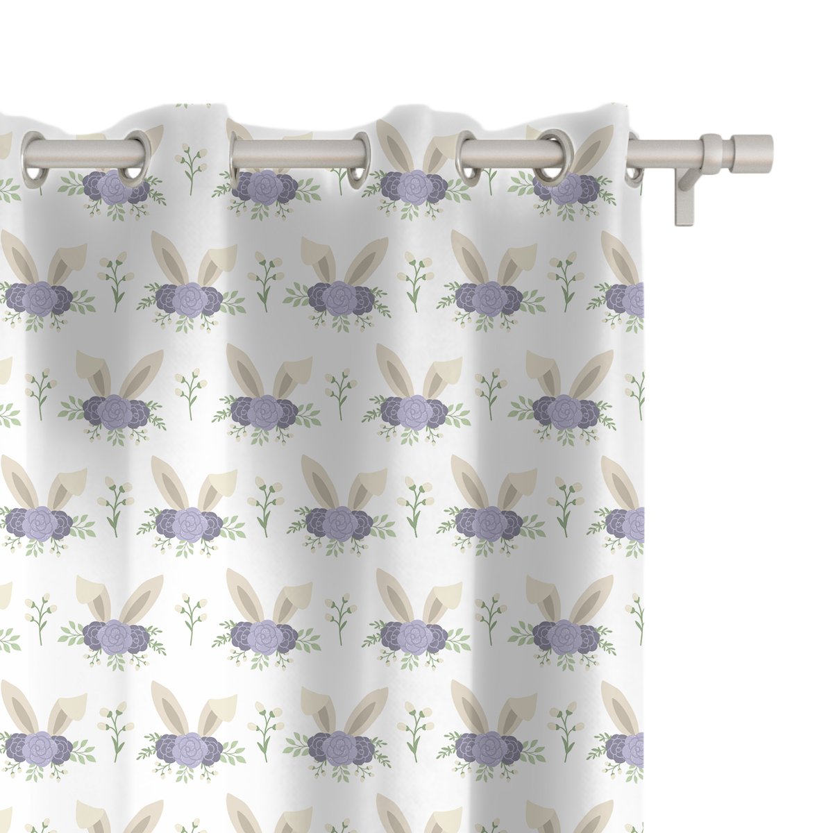 Zasłona EASTER wzór EA10 | lawendowy wianek 150 x 230 cm tkanina zaciemniająca