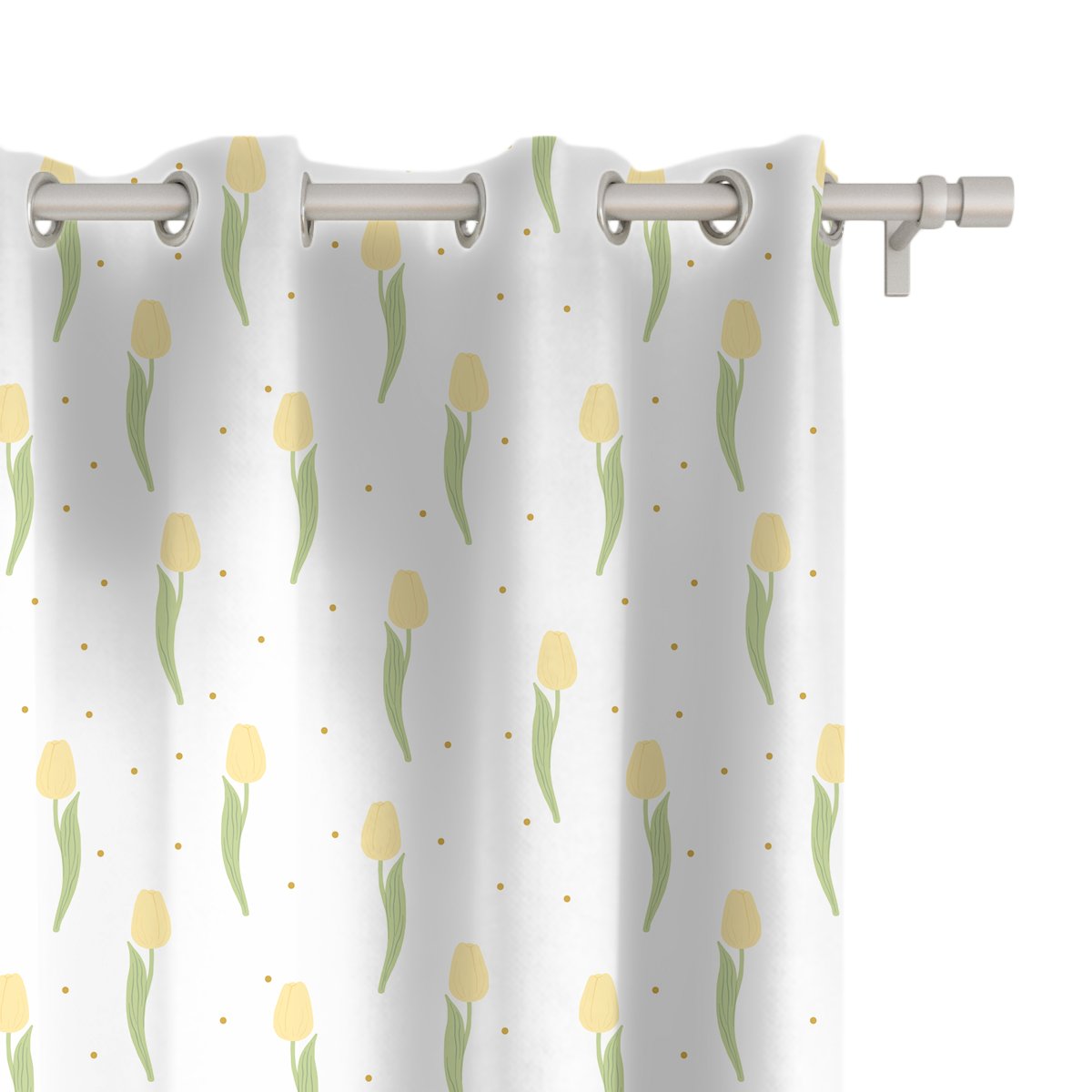 Zasłona EASTER wzór EA11 | żółte tulipany 150 x 150 cm tkanina standard