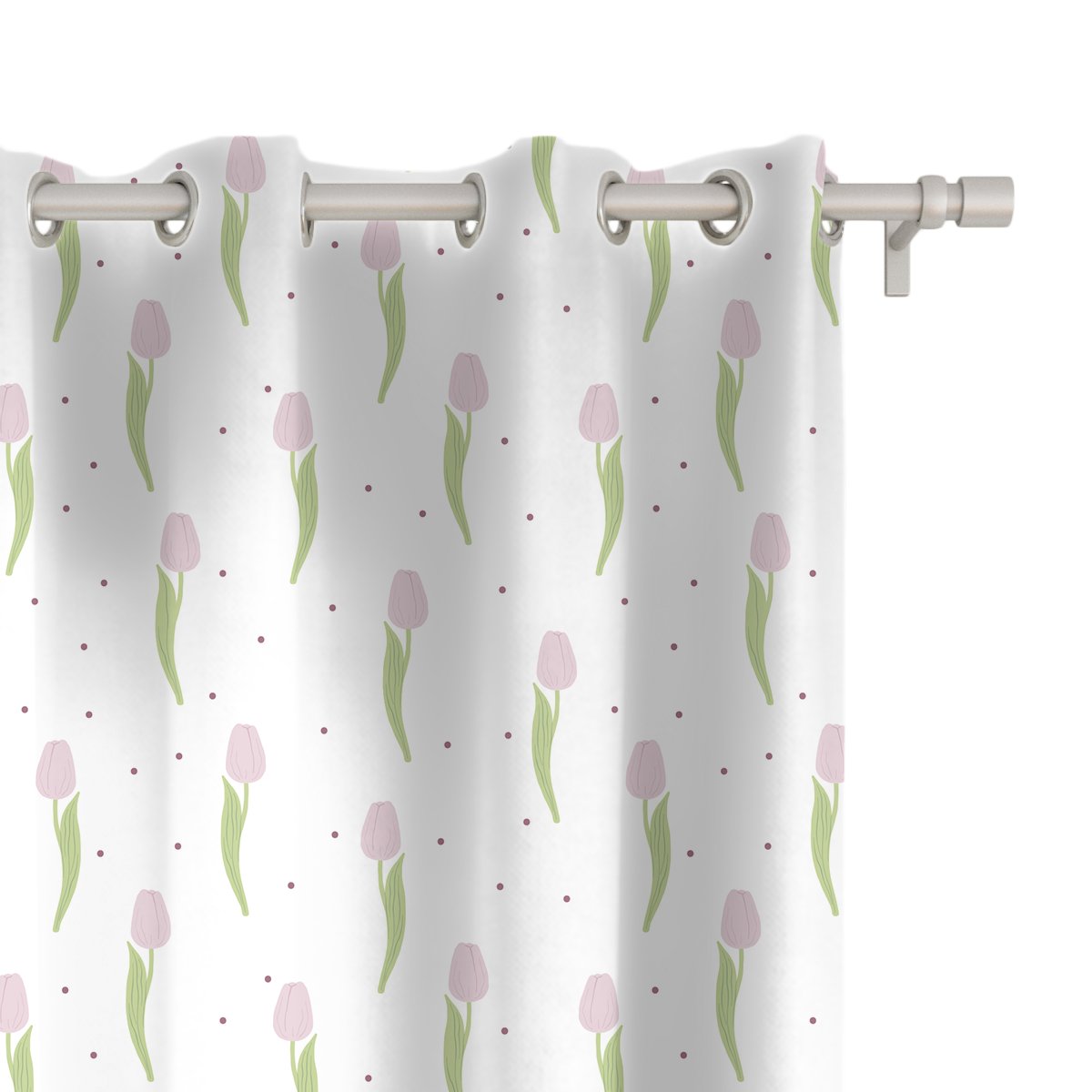 Zasłona EASTER wzór EA12 | różowe tulipany 150 x 300 cm tkanina zaciemniająca