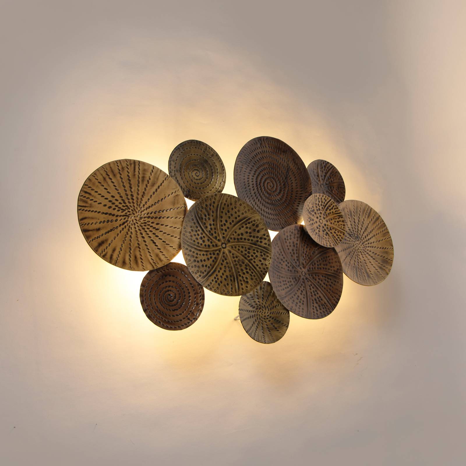 Kinkiet Lindby Soraya, złoty/miedziany, metal, 2-punktowa, 53 cm