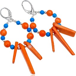 Srebrne Wiosenne Kolczyki Naturalny Koral Howlit