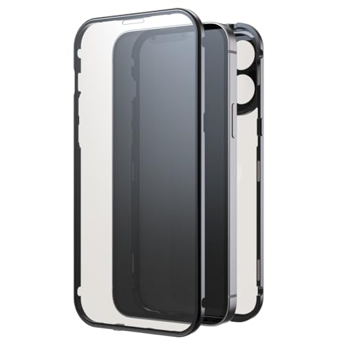 Black Rock Etui do iPhone 15 Pro Max (metalowa rama, pełna ochrona 360°, kompatybilne z bezprzewodowym ładowaniem, ultracienkie, magnes, etui, etui na telefon komórkowy do iPhone'a 15 Pro
