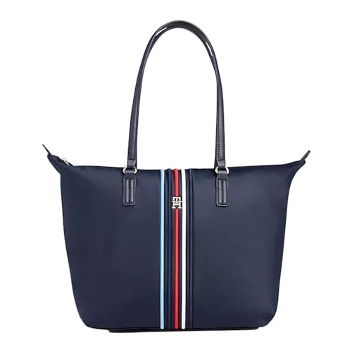 Tommy Hilfiger, Kobiety, Poppy Tote Corp, Tote, Niebieski, Jeden Rozmiar, niebieski (Kosmiczny Błękit), Jeden rozmiar, przypadkowy