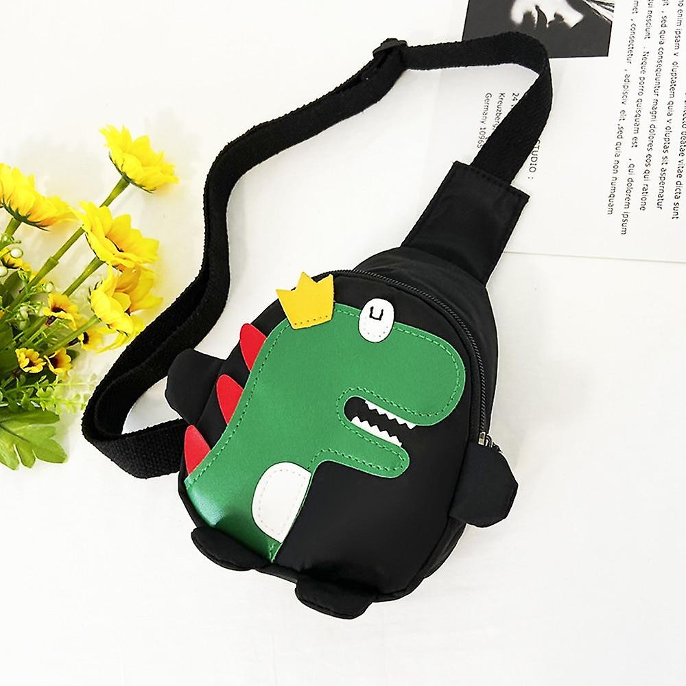 Slowmoose Cute Cartoon Harness Odkryty Plecak podróżny, Cross Body Dinosaur Chest Bag czarny