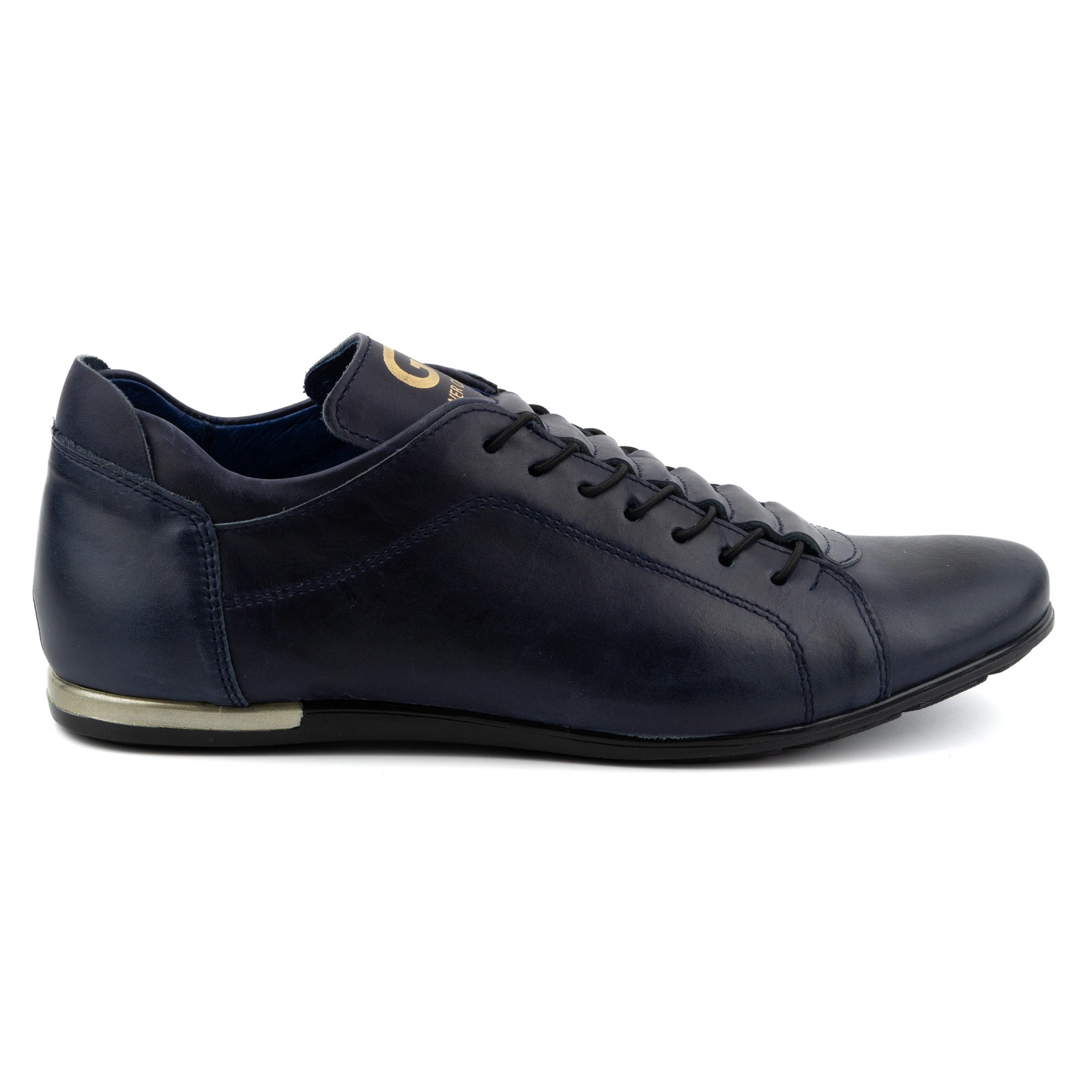 Buty sportowe męskie skórzane 2123 granatowe - Polbut