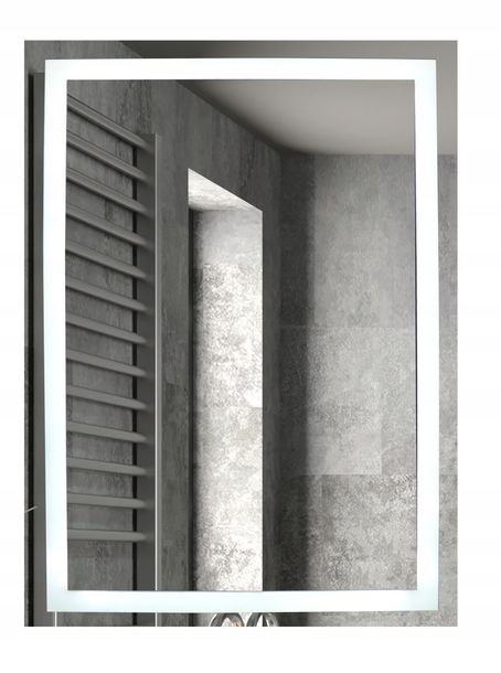 Lustro Łazienkowe Led Ścienne Podświetlane Prostokąt 50x70 Nocturn 3 Barwy