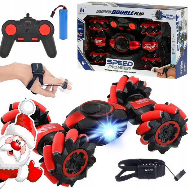 Samochód Zdalnie Sterowany Ręką Gestami + Pilot 4x4 Auto Rc Akumulator Led