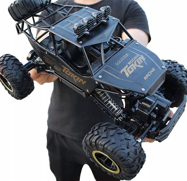 Duży Samochód Zdalnie Sterowany Auto Rc Terenowy Monster 4x4 Metalowy Led